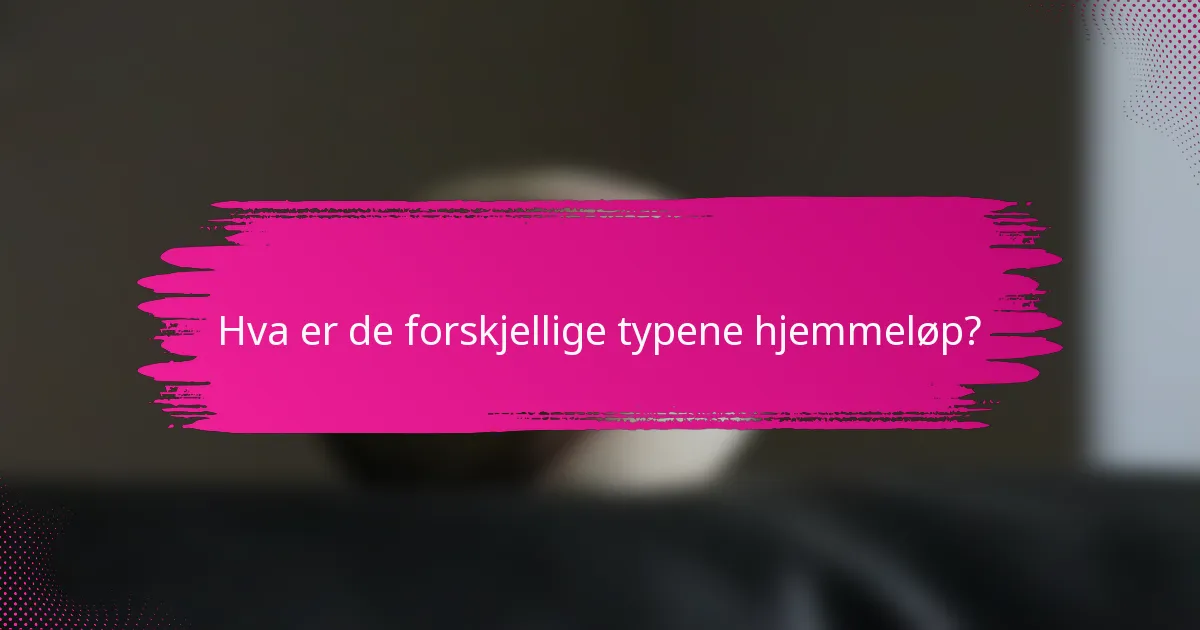 Hva er de forskjellige typene hjemmeløp?