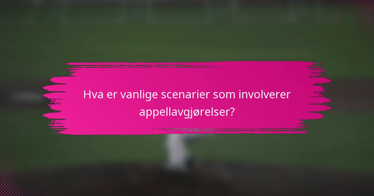 Hva er vanlige scenarier som involverer appellavgjørelser?
