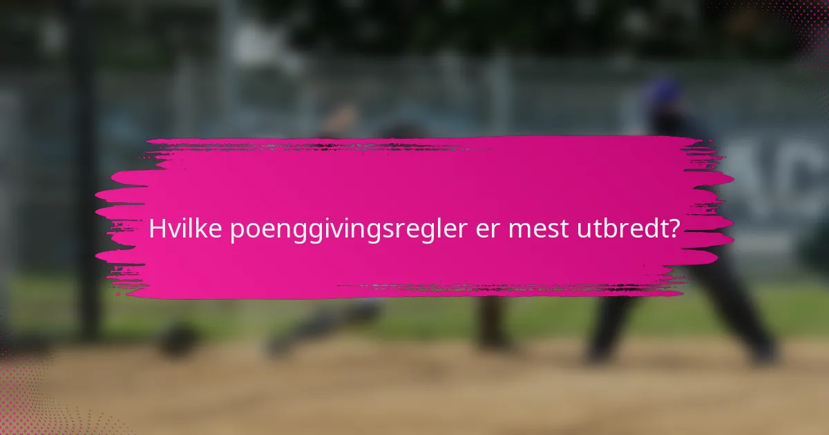 Hvilke poenggivingsregler er mest utbredt?